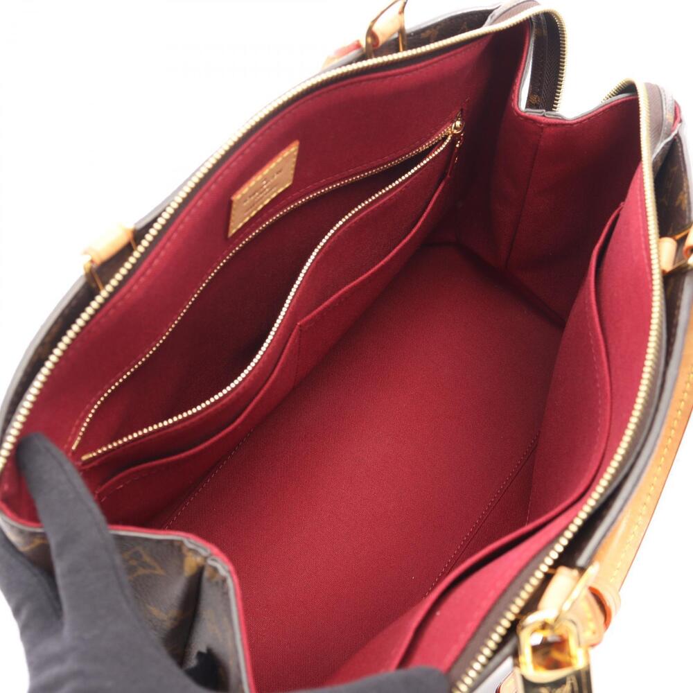 Louis Vuitton Brown Handbag Palais Grand Canvas Leather Monogram